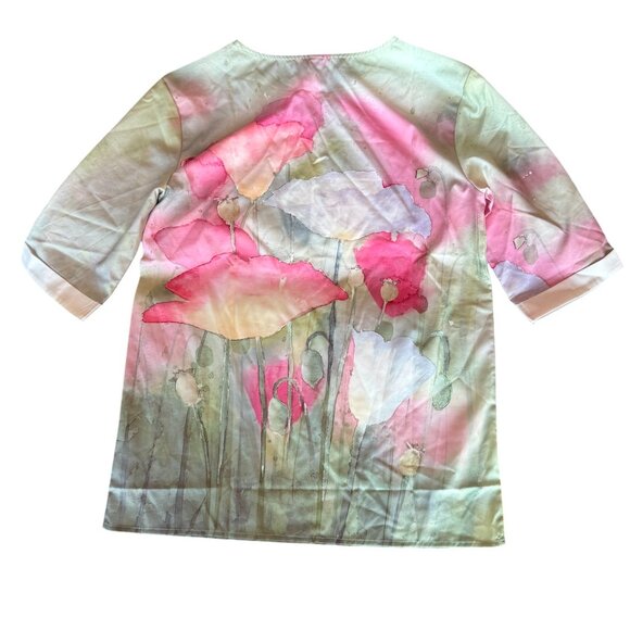 NWT Watercolor Floral Print Top – Short Sleeve - Picture 3 of 3